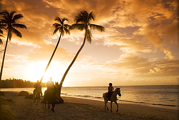 Las Terrenas at sunset, Samana Peninsula, Dominican Republic, West Indies, Caribbean, Central America