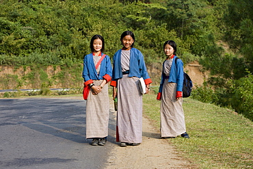 Schoolgirls, Punakha, Bhutan, Asia