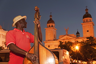 Bass player, Santiago de Cuba, Cuba, West Indies, Central America