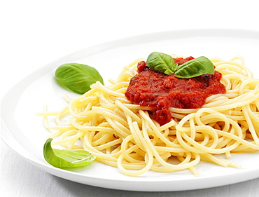 Spaghetti with tomato sauce, Italy, Europe