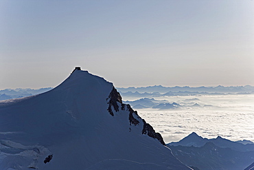 Margherita Hut on Punta Gnifetti at 4554 m, Monte Rosa, Piedmont, Italian Alps, Italy, Europe