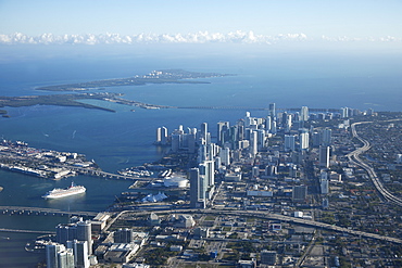 Aerial view of Miami, Florida, United States of America, North America