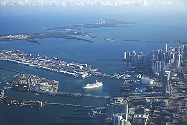 Aerial view of Miami, Florida, United States of America, North America