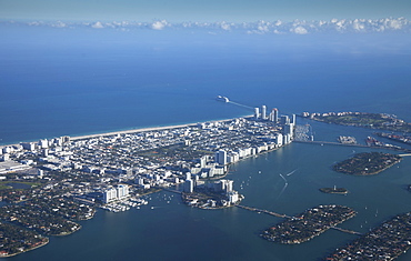 Aerial view of Miami Beach, Florida, United States of America, North America