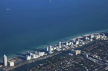 Aerial view of Miami Beach, Florida, United States of America, North America