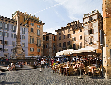 People at outside restaurant in Pantheon Square, Rome, Lazio, Italy, Europe