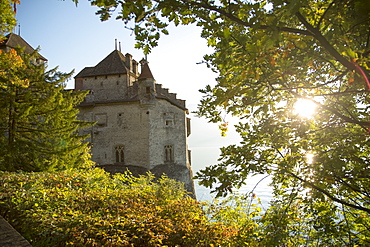 The Castle of Chillon, on Lake Geneva, Montreux, Canton Vaud, Switzerland, Europe