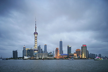 Pudong district and the Oriental Pearl Tower, Shanghai, China, Asia