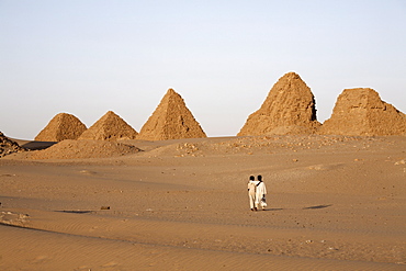 The royal cemetery of Nuri, burial place of King Taharqa, ancient ruler of the Kingdom of Kush, Karima, Sudan, Africa