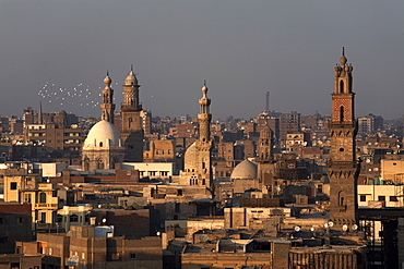 Minarets tower over Islamic Cairo and the area of Khan al-Khalili, Cairo, Egypt, North Africa, Africa