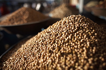 Various grains and spices on sale at the Atbara Souq, Sudan, Africa