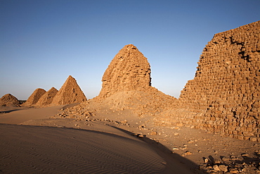 The royal cemetery of Nuri, burial place of King Taharqa, ancient ruler of the Kingdom of Kush, Karima, Sudan, Africa