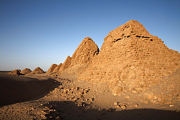 The royal cemetery of Nuri, burial place of King Taharqa, ancient ruler of the Kingdom of Kush, Karima, Sudan, Africa