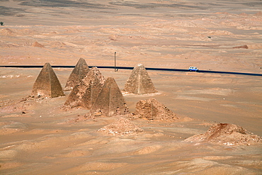 The pyramids at Jebel Barkal, used by Napatan Kings during the 3rd century BC, UNESCO World Heritage Site, Karima, Sudan, Africa