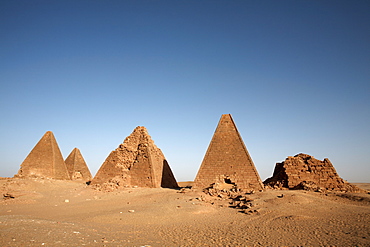 The pyramids at Jebel Barkal, used by Napatan Kings during the 3rd century BC, UNESCO World Heritage Site, Karima, Sudan, Africa