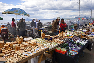 Craft market at Lake Baikal, Listvyanka, Siberia, Russia, Europe