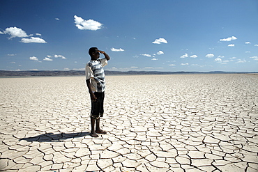 The flat expanse of the Grand Barra Depression, Djibouti, Africa