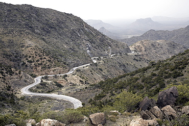 The Sheekh Mountains and the Burao to Berbera road, leading from the central plateau down to the coastal plain, Somaliland, northern Somalia, Africa