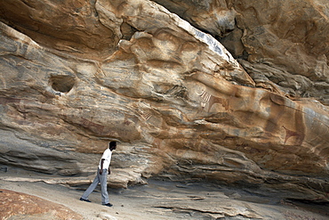 Five thousand year-old cave paintings in Lass Geel caves, Somaliland, northern Somalia, Africa