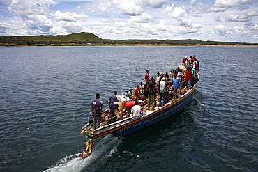 A boat on Lake Tanganyika, Tanzania, East Africa, Africa