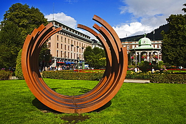 Sculpture outside the West Norway Museum of Decorative Art, Bergen city, Norway, Scandinavia, Europe