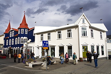 Architecture on Hafnarstr Street, Akureyri, Iceland, Polar Regions