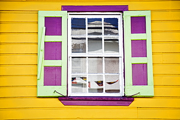 Window shutters, St. Johns, Antigua Island, Lesser Antilles, West Indies, Caribbean, Central America