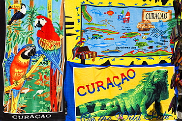 Towels for sale, Hendrikplein, Punda District, Willemstad, Curacao, Netherlands Antilles, West Indies, Caribbean, Central America