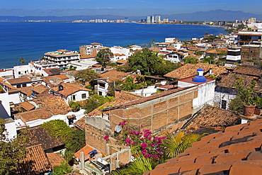 Tiled roofs, Puerto Vallarta, Jalisco State, Mexico, North America