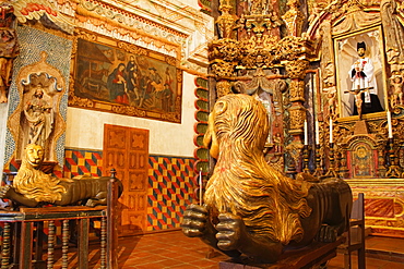 Interior of church, Mission San Xavier del Bac, Tucson, Arizona, United States of America, North America