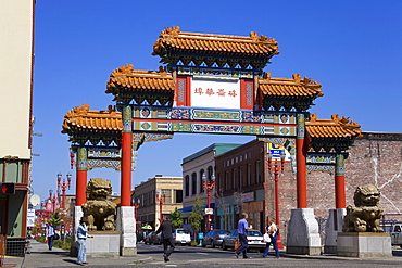 Chinatown Gate in the Chinatown District of Portland, Oregon, United States of America, North America