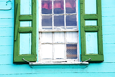 Window shutters, St. Johns, Antigua Island, Antigua and Barbuda, Leeward Islands, Lesser Antilles, West Indies, Caribbean, Central America