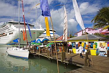 Cruise ships, Heritage Quay, St. Johns, Antigua Island, Antigua and Barbuda, Leeward Islands, Lesser Antilles, West Indies, Caribbean, Central America