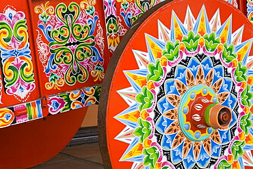 Decorative ox-cart in Sarchi Village, Central Highlands, Costa Rica, Central America