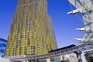 Monorail and Veer Towers at CityCenter, Las Vegas, Nevada, United States of America, North America