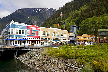 Stores on People's Wharf, Juneau, Southeast Alaska, United States of America, North America