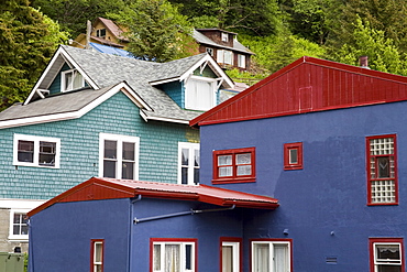 Houses in Juneau, Southeast Alaska, United States of America, North America