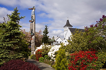 Chief Kyan Totem Pole in Whale Park, Ketchikan, Southeast Alaska, United States of America, North America