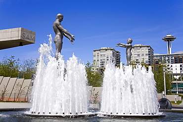 Fountain at Olympic Sculpture Park, Seattle, Washington State, United States of America, North America