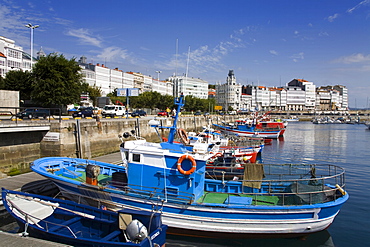 Fishing boats in Darsena Marina, La Coruna City, Galicia, Spain, Europe