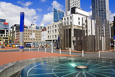 Fountain at Britomart Transport Centre, Taku Square, Central Business District, Auckland, North Island, New Zealand, Pacific