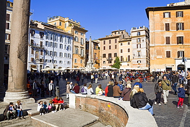 Pantheon and Piazza della Rotonda, Rome, Lazio, Italy, Europe