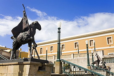 Quincentennial Square in the Old City of San Juan, Puerto Rico Island, West Indies, Caribbean, United States of America, Central America