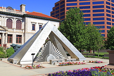 Follow The Sun sculpture, Pioneers Museum, Colorado Springs, Colorado, United States of America, North America