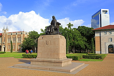 William Marsh Rice statue in Rice University, Uptown District, Houston, Texas, United States of America, North America