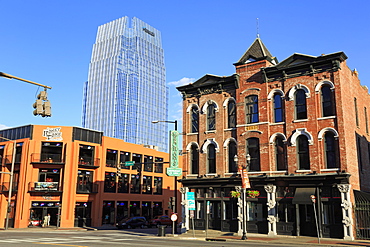 Pinnacle Tower and Broadway Street, Nashville, Tennessee, United States of America, North America