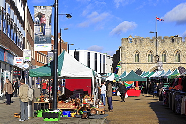 Saturday Market on High Street, Southampton, Hampshire, England, United Kingdom, Europe