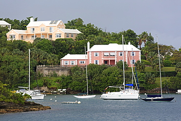 Houses in Pitts Bay, Hamilton City, Pembroke Parish, Bermuda, Central America