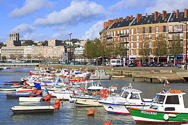 Boats in Saint Francois Quarter, Le Havre, Normandy, France, Europe