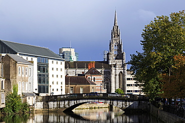 Holy Trinity Church and River Lee, Cork City, County Cork, Munster, Republic of Ireland, Europe